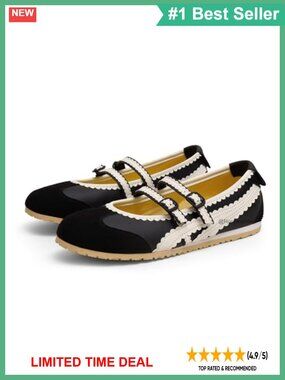 Women's Ballet Sneakers Mary Jane Flats Slip On Memory Foam Shoes